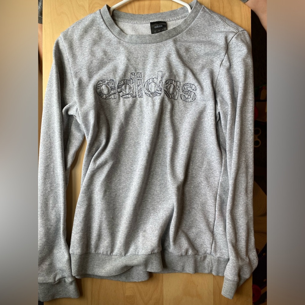 Adidas Heather Gray Logo Sweatshirt